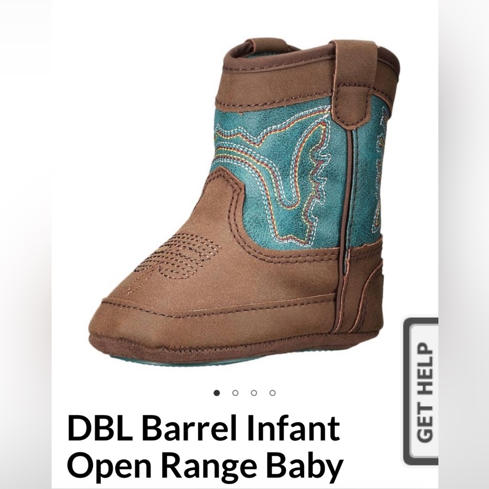 Infant Cowboy boots (teal and brown) never worn.